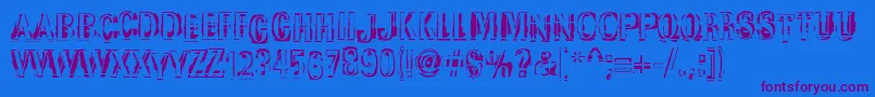 Garbedgeromanc Font – Purple Fonts on Blue Background