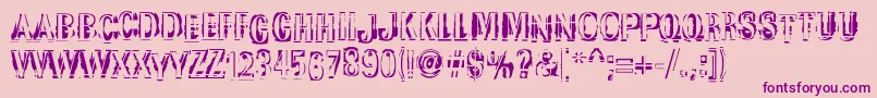 Czcionka Garbedgeromanc – fioletowe czcionki na różowym tle