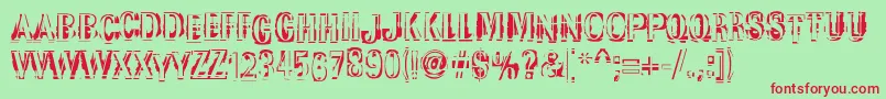 Garbedgeromanc Font – Red Fonts on Green Background