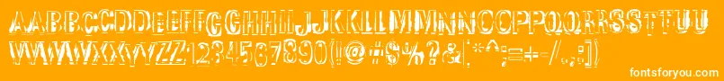Garbedgeromanc-Schriftart – Weiße Schriften auf orangefarbenem Hintergrund