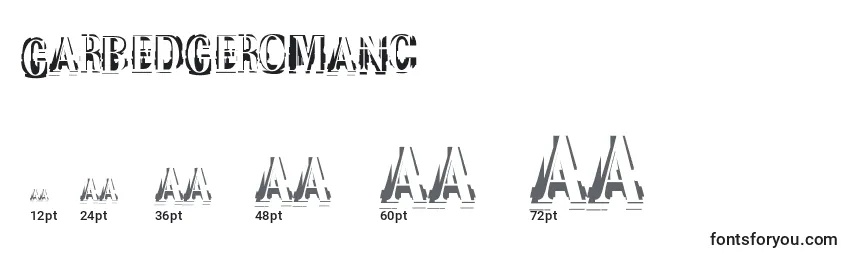 Garbedgeromanc Font Sizes