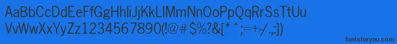 Newsgothic ffy Font – Black Fonts on Blue Background