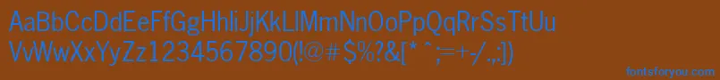 Newsgothic ffy Font – Blue Fonts on Brown Background