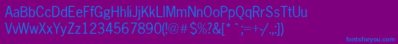 Newsgothic ffy Font – Blue Fonts on Purple Background