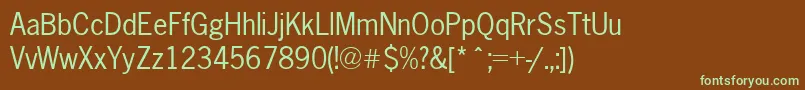 Шрифт Newsgothic ffy – зелёные шрифты на коричневом фоне