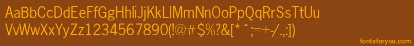 Newsgothic ffy Font – Orange Fonts on Brown Background
