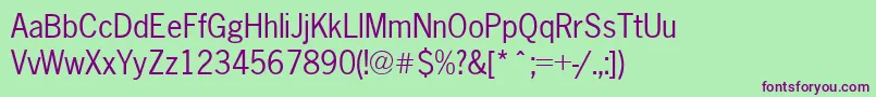 Newsgothic ffy Font – Purple Fonts on Green Background
