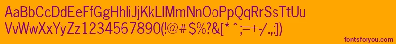 Newsgothic ffy Font – Purple Fonts on Orange Background