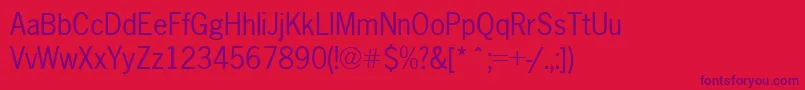 Newsgothic ffy Font – Purple Fonts on Red Background