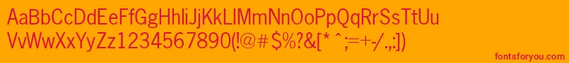 Newsgothic ffy-Schriftart – Rote Schriften auf orangefarbenem Hintergrund
