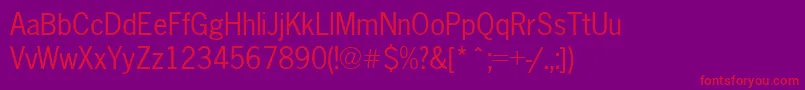 Newsgothic ffy Font – Red Fonts on Purple Background