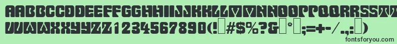 P732DecoRegular Font – Black Fonts on Green Background