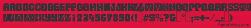 P732DecoRegular Font – Black Fonts on Red Background