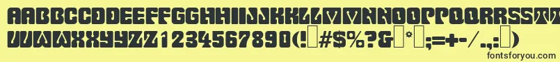 P732DecoRegular Font – Black Fonts on Yellow Background