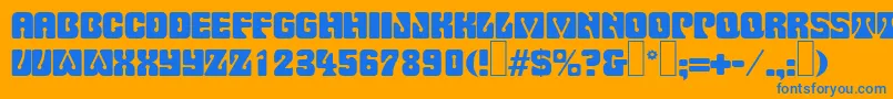 P732DecoRegular Font – Blue Fonts on Orange Background