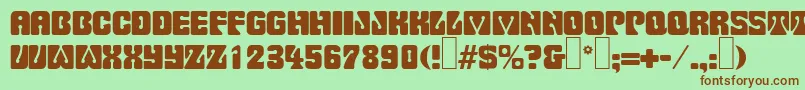 P732DecoRegular Font – Brown Fonts on Green Background