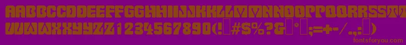 P732DecoRegular Font – Brown Fonts on Purple Background