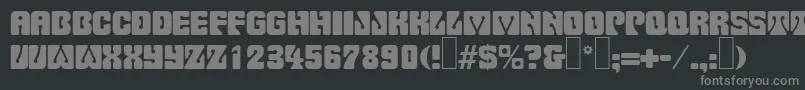 フォントP732DecoRegular – 黒い背景に灰色の文字