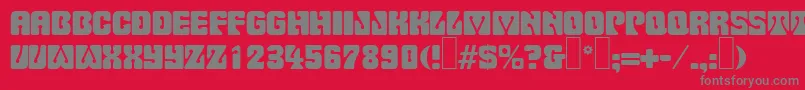 P732DecoRegular Font – Gray Fonts on Red Background