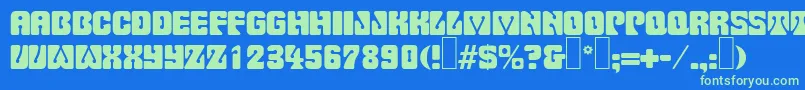 Шрифт P732DecoRegular – зелёные шрифты на синем фоне