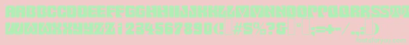 P732DecoRegular Font – Green Fonts on Pink Background