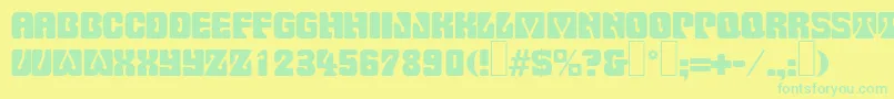 P732DecoRegularフォントについての詳細 フォントP732DecoRegular – 黄色い背景に緑の文字