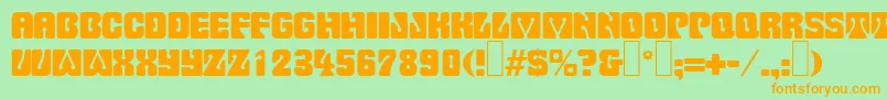 P732DecoRegular Font – Orange Fonts on Green Background