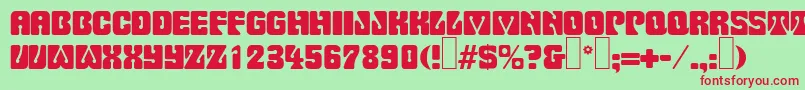 P732DecoRegular Font – Red Fonts on Green Background