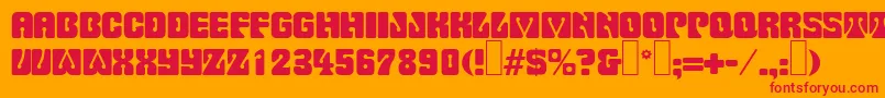 P732DecoRegular Font – Red Fonts on Orange Background