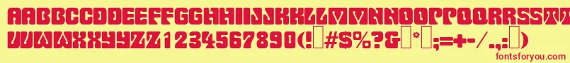 P732DecoRegular Font – Red Fonts on Yellow Background