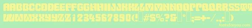 P732DecoRegular Font – Yellow Fonts on Green Background