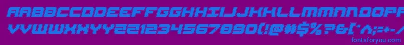 Gearheadacadital-Schriftart – Blaue Schriften auf violettem Hintergrund