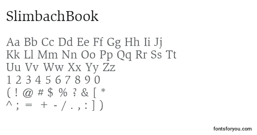 Шрифт SlimbachBook – алфавит, цифры, специальные символы