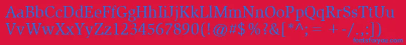 SlimbachBook Font – Blue Fonts on Red Background