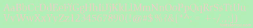 SlimbachBook Font – Pink Fonts on Green Background