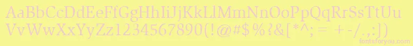 SlimbachBook Font – Pink Fonts on Yellow Background