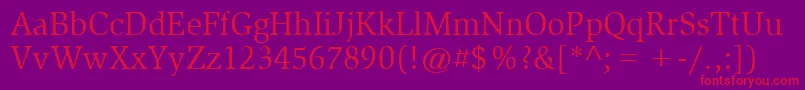 SlimbachBook Font – Red Fonts on Purple Background