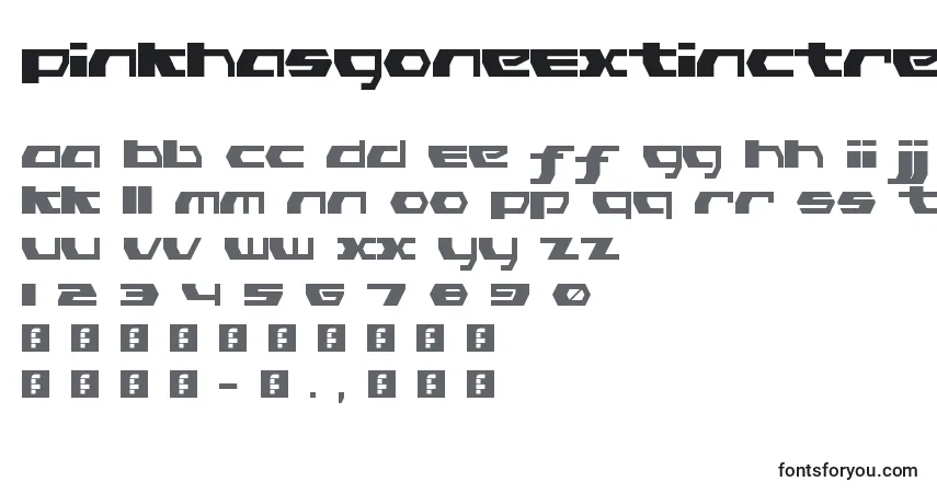 A fonte PinkHasGoneExtinctRegular – alfabeto, números, caracteres especiais