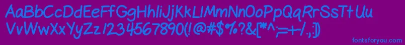 Gelpen Font – Blue Fonts on Purple Background