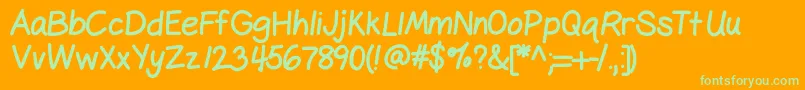 Gelpen Font – Green Fonts on Orange Background