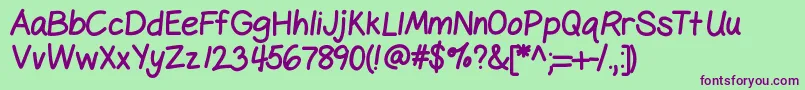 Gelpen Font – Purple Fonts on Green Background