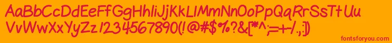Gelpen Font – Red Fonts on Orange Background