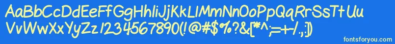 Gelpen Font – Yellow Fonts on Blue Background