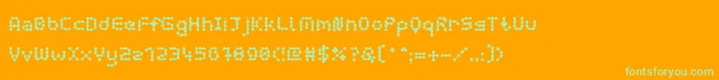 CurlyLavaBubble-fontti – vihreät fontit oranssilla taustalla
