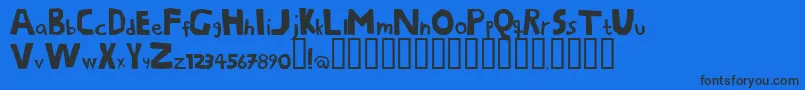 Gimp Font – Black Fonts on Blue Background