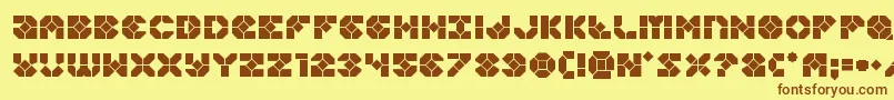 Zoomrunner-Schriftart – Braune Schriften auf gelbem Hintergrund