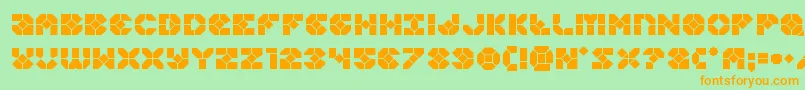 Czcionka Zoomrunner – pomarańczowe czcionki na zielonym tle
