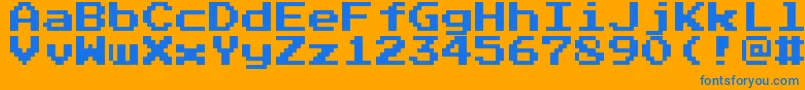 Pressstart2pRegular Font – Blue Fonts on Orange Background