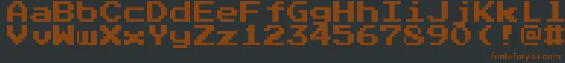 Czcionka Pressstart2pRegular – brązowe czcionki na czarnym tle