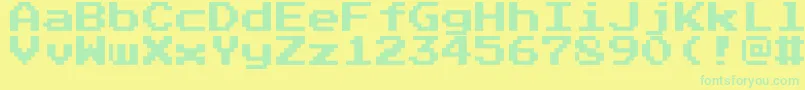 Pressstart2pRegular-Schriftart – Grüne Schriften auf gelbem Hintergrund